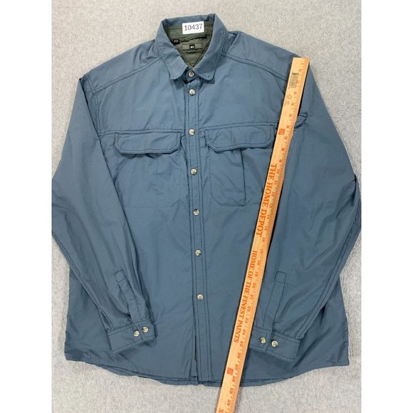REI Nylon UPF 50+ Solid Breathable Button Down Shirt (Men's Large) Blue - Picture 5 of 11